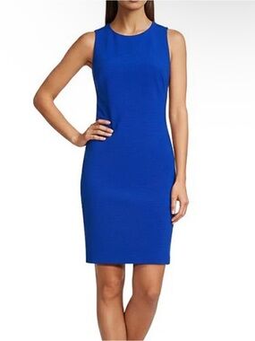 Studio I Plus Size Sleeveless Cobalt Blue Midi Dress